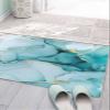 Soft Shag Doormat Abstract Teal Marble Gold Stripe,Non Slip Bath Rug Absorbent Mat Natural Stone Gradient Art,Washable Door Mats Microfiber Runner Carpet for Kitchen,Bathroom,Laundry Entrance view 2