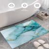 Soft Shag Doormat Abstract Teal Marble Gold Stripe,Non Slip Bath Rug Absorbent Mat Natural Stone Gradient Art,Washable Door Mats Microfiber Runner Carpet for Kitchen,Bathroom,Laundry Entrance view 4