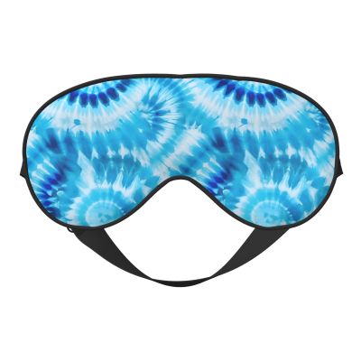 WAVMKSL Blue Tie Dye Eye Mask for Women Men Elastic Sleeping Cover Adjustable Blackout Sleep Mask for Travel Nap