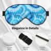 WAVMKSL Blue Tie Dye Eye Mask for Women Men Elastic Sleeping Cover Adjustable Blackout Sleep Mask for Travel Nap view 4
