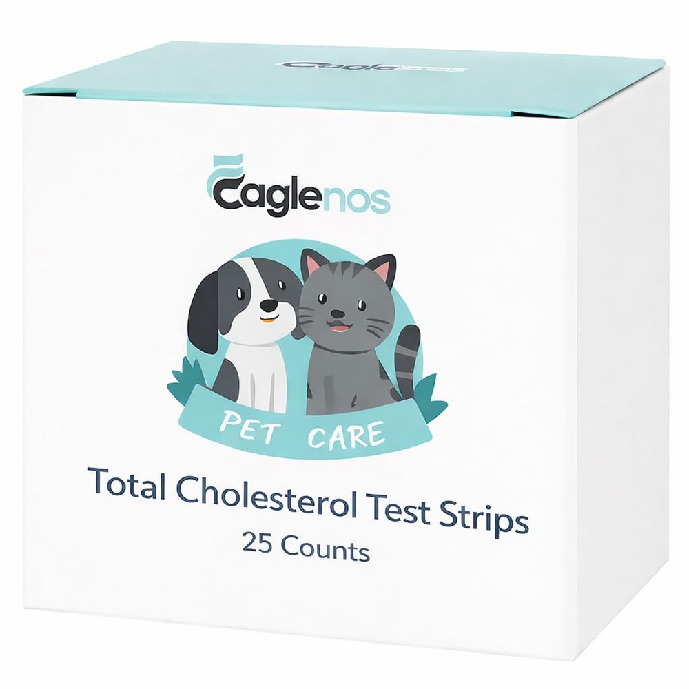 Pet Total Cholesterol Test Strips for Dogs & Cats, 10 Count, Accurate Cholesterol Monitoring for Home & Veterinary Use