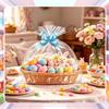 100Pcs Shrink Wrap Bags for Gift Baskets, Large Clear Plastic Heat Shrink Cellophane Bags with 5Color Pull Bows for Halloween Easter Valentine's Day Mother's Day 20"X 28", 16"X 24", 14"X 20" view 2