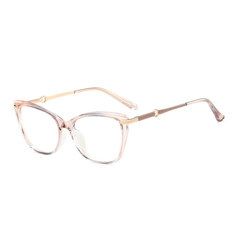 Fantiace Cat Eye Frame Metal TR90 Glasses Kids Eyeglasses Blue Light Blocking Children Eyewear Boys And Girls (C8)