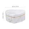 HONMEET Heart-shaped Candy Packing Box Set 3pcs Marble Pattern White Storage Boxes with Lid Valentines Day Packaging and Birthday Present Wrap for Treats and Keepsakes view 2