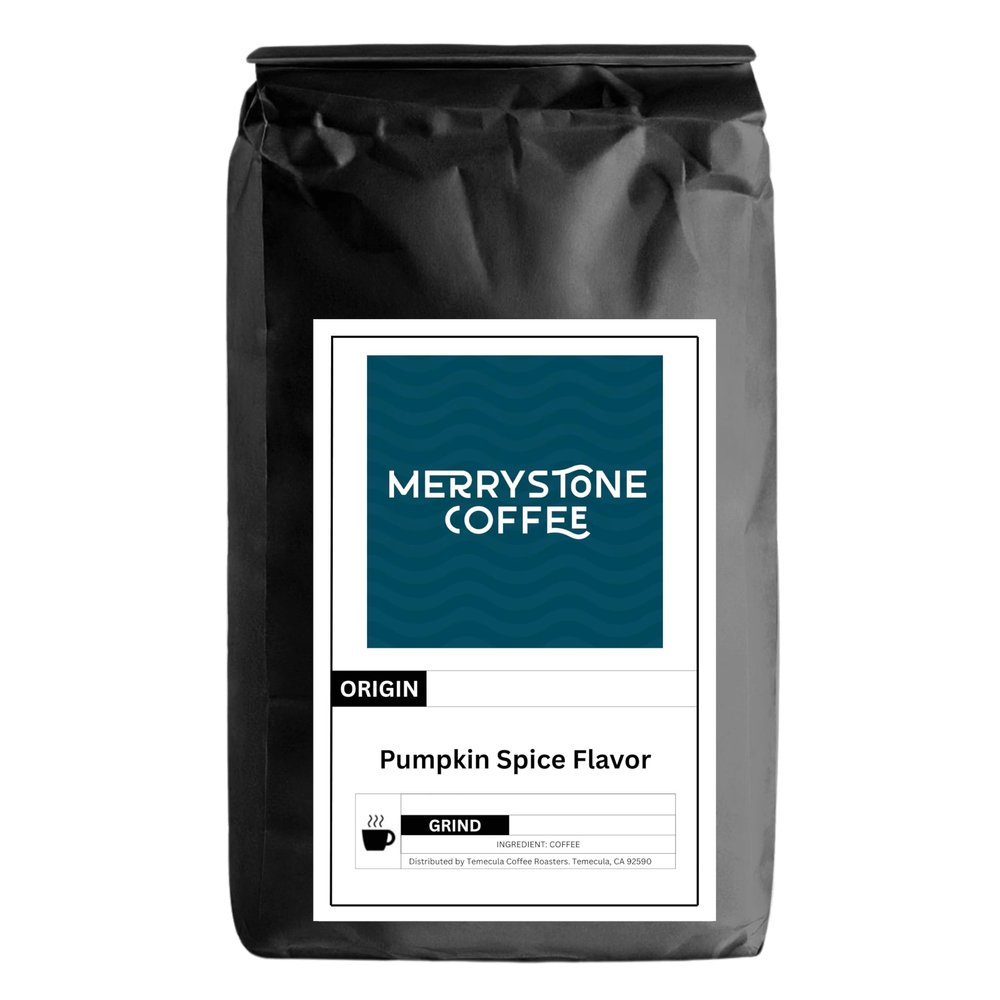 Merrystone Pumpkin Spice Flavored Coffee, Medium Roast Coarse Ground Coffee, 5 lb Bag, Roasted to Order Arabica Blend, French Press & Cold Brew, Cinnamon Nutmeg Pumpkin, Small-Batch