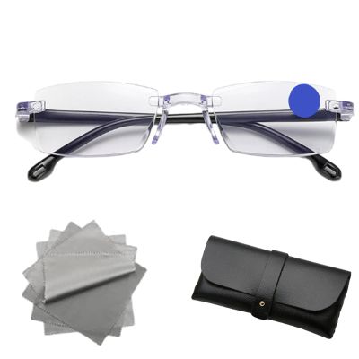 2026 Self Intelligent Dual Focus Glasses, Adjustable Auto Focus Eyeglasses with Case and Glasses Cloth for Women Men (Clear)