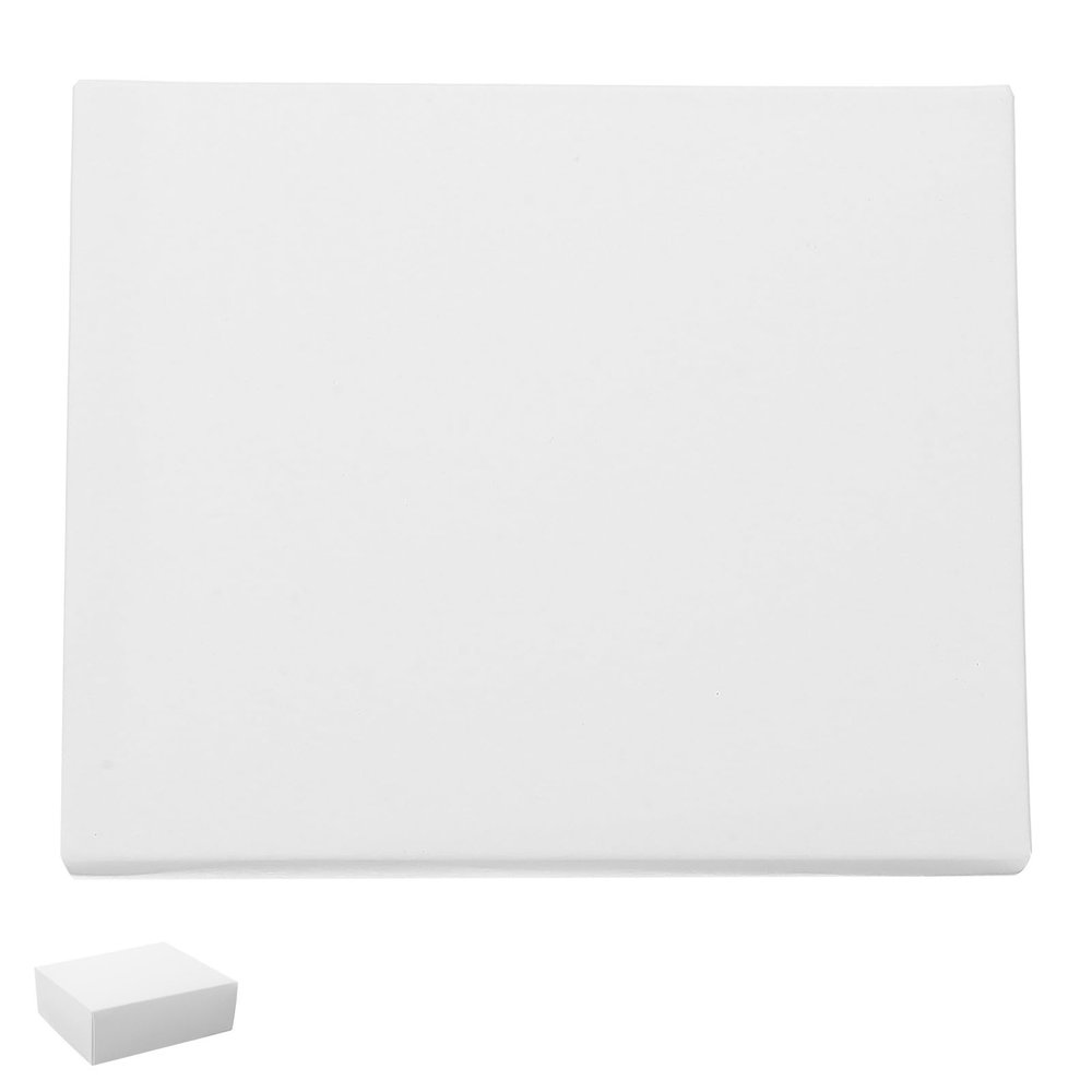 HOMSFOU White Rigid Paper Wrap Box with Lid 11.59.53.8cm 350gsm Cardboard Party Favor Wraps Packaging for Small Presents and Decorations