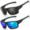 Missfive 2 Pack Mens Preferred Bifocal Sunglasses with Readers Built in, Sporty Semi-Rimless Wrap Dark Reading Glasses - Full Frame Rubber Thick Temples, UV400 Protection Outdoor/Driving, 2.00x view 1