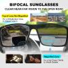 Missfive 2 Pack Mens Preferred Bifocal Sunglasses with Readers Built in, Sporty Semi-Rimless Wrap Dark Reading Glasses - Full Frame Rubber Thick Temples, UV400 Protection Outdoor/Driving, 2.00x view 3