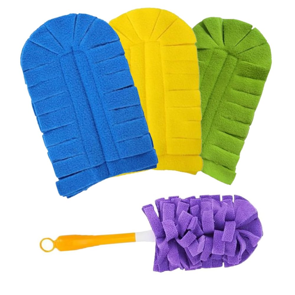 360 Electrostatic Duster Refills - Washable & Reusable High-Density Microfiber Pads, High Adsorption for Home Office Car Surfaces, Fits Standard Duster Handles, Multi-Surface Cleaning Tool (3Pcs)