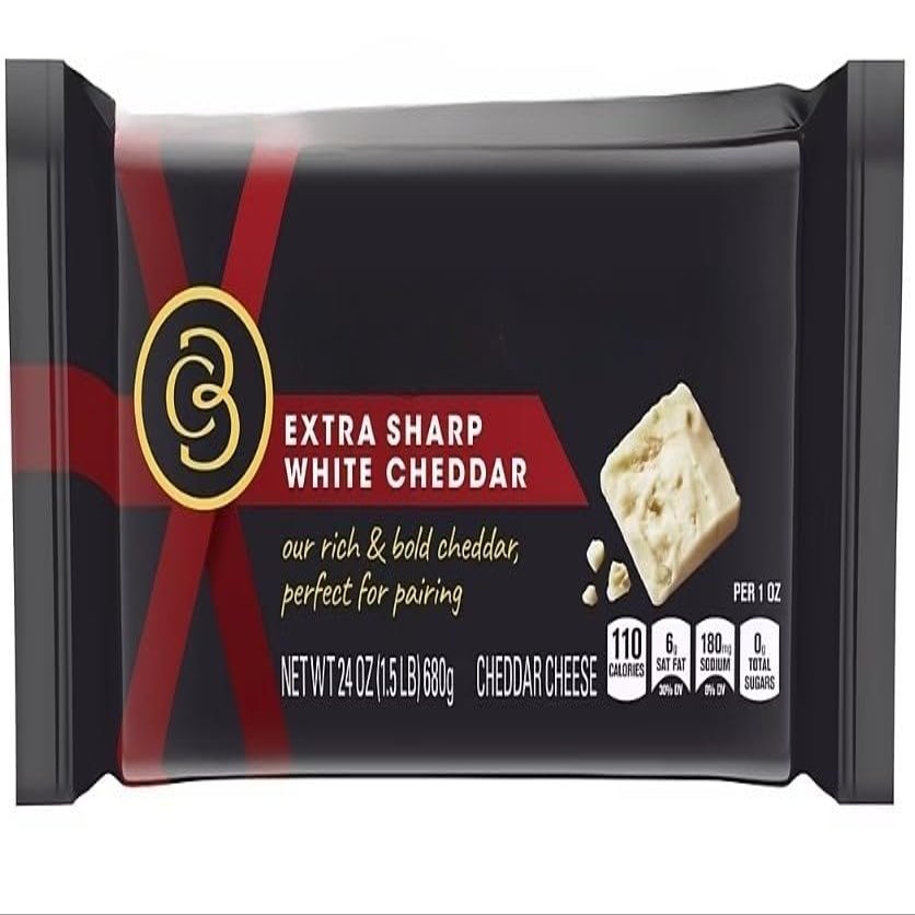 Extra Sharp White Cheddar Cheese features an extra sharp flavor in a consistently rich, full-flavored cheddar quality. Made from a process that carefully ages their cheese and grade multiple times throughout the making process, this cheese is perfect