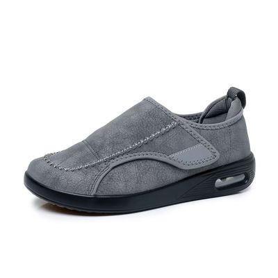 Diabetic Shoes for Men & Women Extra Wide Slip-on Shoes - Adjustable Walking Shoes for Swollen Feet, Elderly Sensitive Feet & Neuropathy, Air Cushion Sole Non-Slip Mules for Indoor & Outdoor Grey