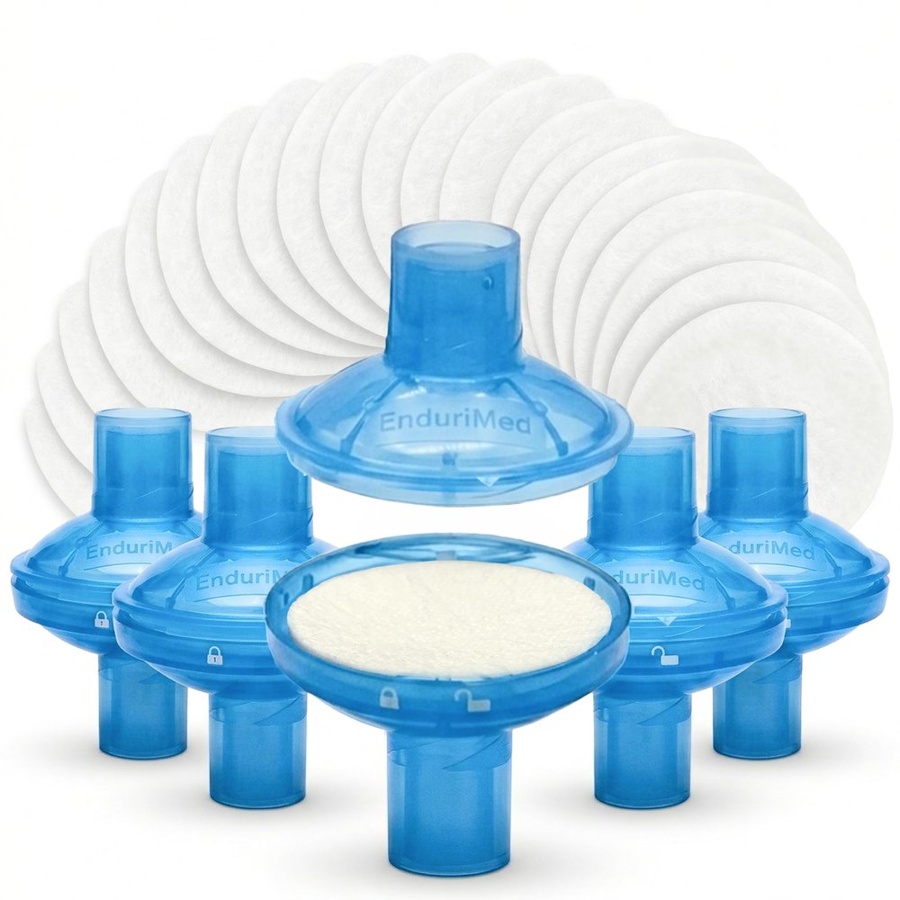 Inline Air Hose Filter Kit for CPAP Tubing Replaceable Filters with 5 Reusable Housings (20 Uses) Compatible with AirSense 10/11, DreamStation & Standard 22mm Connections