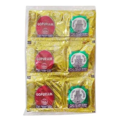 Haldi Kumkum Combo Pack, 50 Turmeric and 50 Kumkum Packets, Religious Use Only, Pack of 100