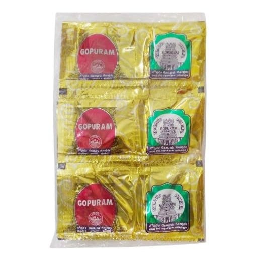 Haldi Kumkum Combo Pack, 50 Turmeric and 50 Kumkum Packets, Religious Use Only, Pack of 100