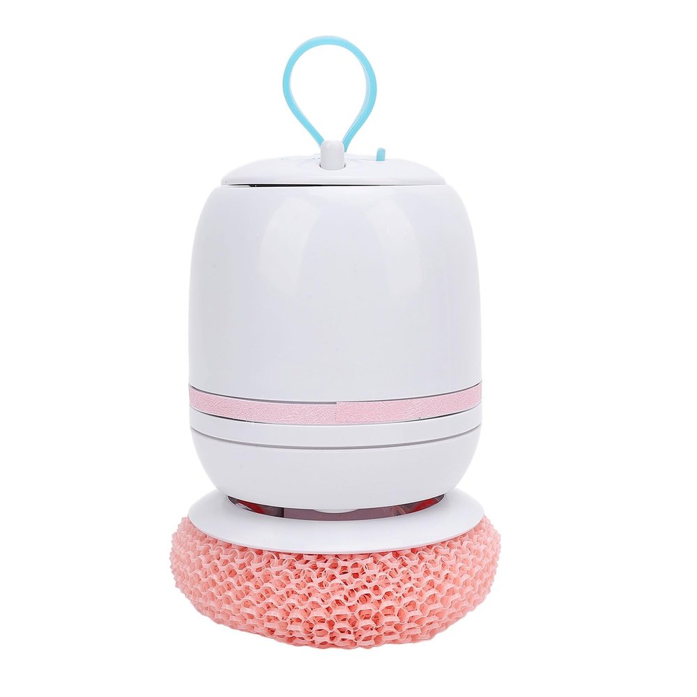 FILFEEL Electric USB Rechargeable Dish Scrubber Cordless Power Brush for Effortless and Dish Washing (Pink)