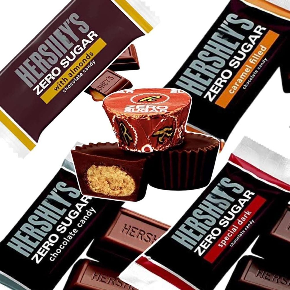 Zero Sugar Chocolate Candy Bag, Zero Sugar Assorted Flavors, for Special Occasions 1 Pound, Includes SPECIAL Dark Chocolate, Milk Chocolate, Caramel Filled Candies,and almond (ASSORTED)