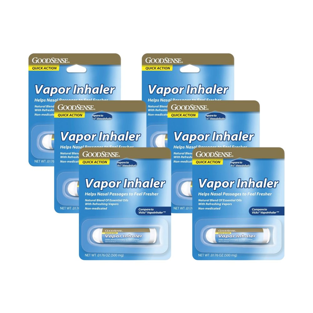 GoodSense Vapor Inhaler Quick Action Non-Medicated, 0.0176 OZ (Pack of 6)