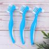 DEARMAMY Denture Brush Double-Headed False Teeth Toothbrush 5pcs Blue Personal Denture Cleaning Tool for Home Oral Care view 3