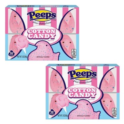 Peeps Cotton Candy Chicks - Pack of 2-10 Count Boxes - 20 Total Peeps - Start a New Tradition This Easter Season - Great for Easter Baskets - Share with Everyone