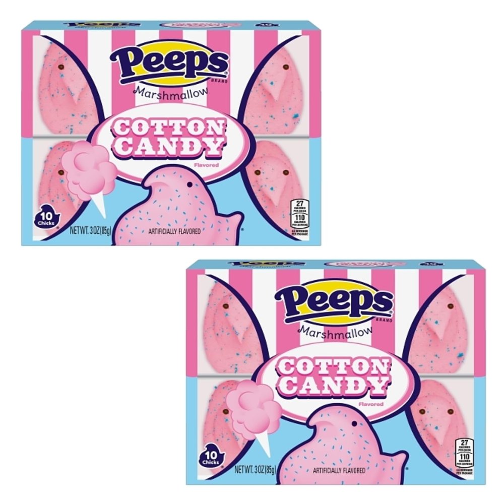 Peeps Cotton Candy Chicks - Pack of 2-10 Count Boxes - 20 Total Peeps - Start a New Tradition This Easter Season - Great for Easter Baskets - Share with Everyone