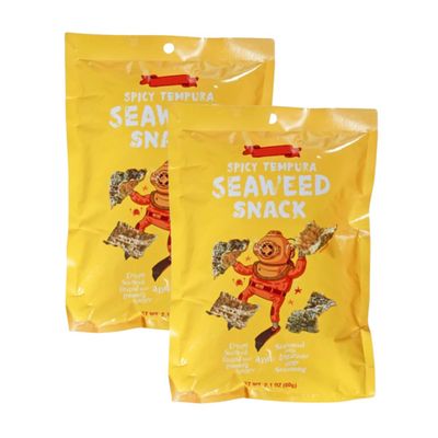 Spicy Tempura Seaweed Snack 2.1 oz (60g) - 2 PACK (2 PACK, Spicy Tempura Seaweed Snack)