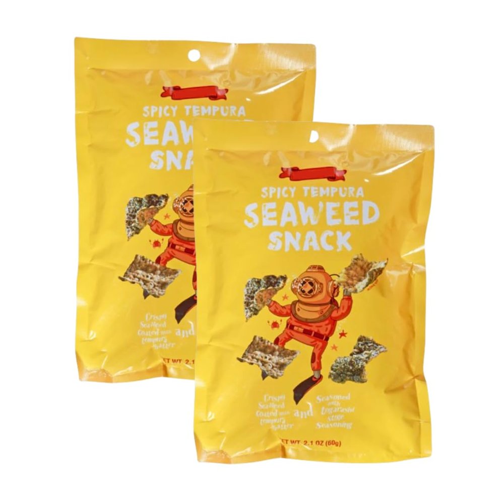 Spicy Tempura Seaweed Snack 2.1 oz (60g) - 2 PACK (2 PACK, Spicy Tempura Seaweed Snack)