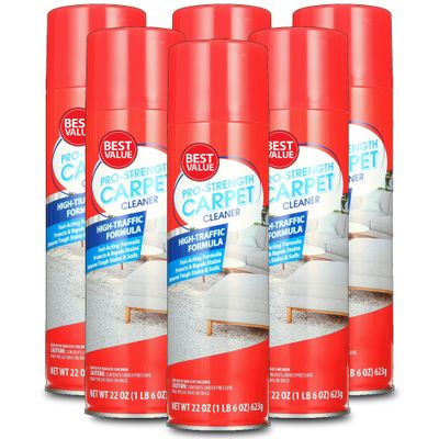 Pro-Strength Carpet Cleaner Spray, 22 Ounce, 6 Pack Deep Stain & Odor Remover for Carpets & Rugs, Pet & High-Traffic Areas, Fast-Acting Professional Formula