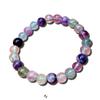Fluorite rainbow Natural polished beaded Crystal Healing Gemstone Spiritual Chakra beaded Stone Bracelet - 1pc view 1
