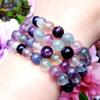 Fluorite rainbow Natural polished beaded Crystal Healing Gemstone Spiritual Chakra beaded Stone Bracelet - 1pc view 2