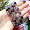 Fluorite rainbow Natural polished beaded Crystal Healing Gemstone Spiritual Chakra beaded Stone Bracelet - 1pc view 3