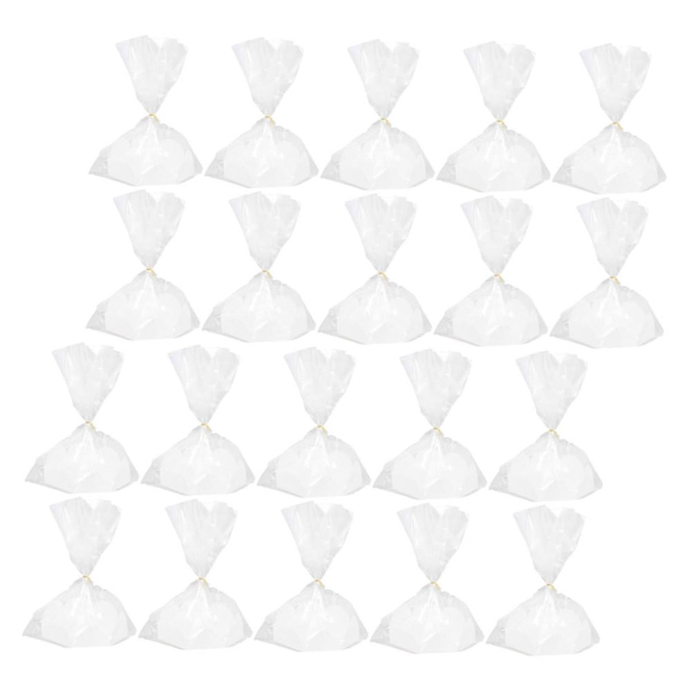 Ciieeo 20 Sets 8-inch Cake Cellophane Packaging Bags with Base and Gold Twist Ties, Plastic Wrap Bags for Cake Storage and Wrapping Supplies