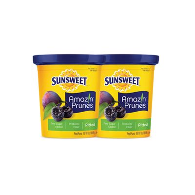 Amazin' Prunes - Pitted Prunes - Dried Prunes Pitted Unsweetened - Gluten Free- Fiber & Minerals - 2 Pack - 16 oz Jar - Packaged in a Custom Voodoux Sales box