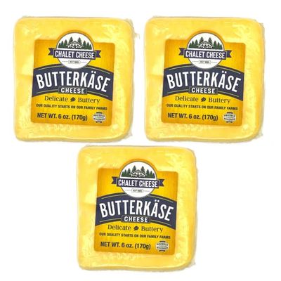 Butter Kse Cheese 3-Pack German-Style, Mild & Creamy, Melt in your Mouth, Semi-Soft Cheese, Smooth European Specialty