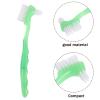 HONITANO 6pcs Dual-Ended Denture Brush for False Teeth - Ergonomic Handle Toothbrush with Soft Bristles - Green Oral Cleaning Tool for Elderly Denture Care Deep Clean view 3