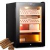 50L Electric Cigar Wine Cooler Spanish Cedar Interior Tempered Glass Door Smart Humidity Temperature Control view 1