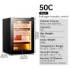 50L Electric Cigar Wine Cooler Spanish Cedar Interior Tempered Glass Door Smart Humidity Temperature Control view 2