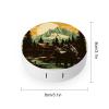 haigof Mountain Wolf Forest Scene Contact Lens Case Contact Lens Box Holder Storage Kit with Mirror for Travel Daily 3.1 In view 2