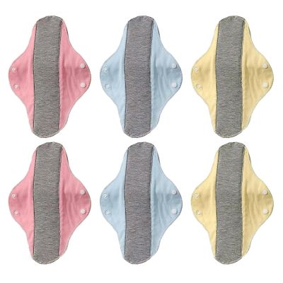 6 Pieces Reusable Menstrual Pads Leakproof Washable Breathable Napkins Reusable Sanitary Pads Panty Liners Soft Cloth Menstrual (Random Color)