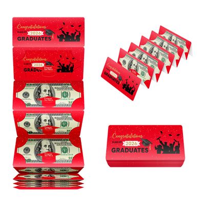 2026 Graduation Envelope for Cash Gift Money Holder with Greeting Card, Designed for High School College Grad Congrat - Red