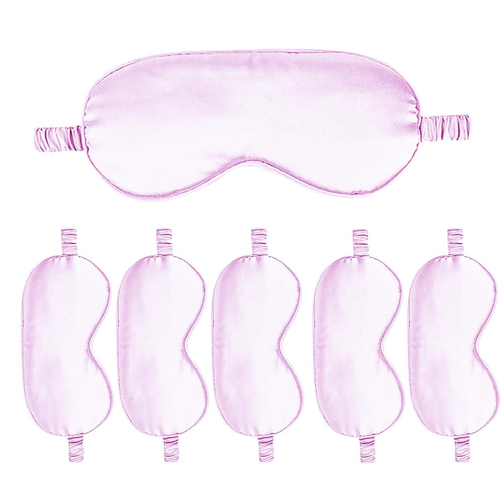 6PACK Silk Sleep Mask Satin Eye Masks Blackout Silky Eyeshade Cover Soft Blindfold Eyeshades for Women Sleeping Travel Gift