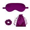 3Pcs Satin Eye Mask Silk Sleep Masks Set Silky Blindfold Eyeshade Blackout Eyes Cover Pouches Bag Scrunchy Wedding Gift view 1