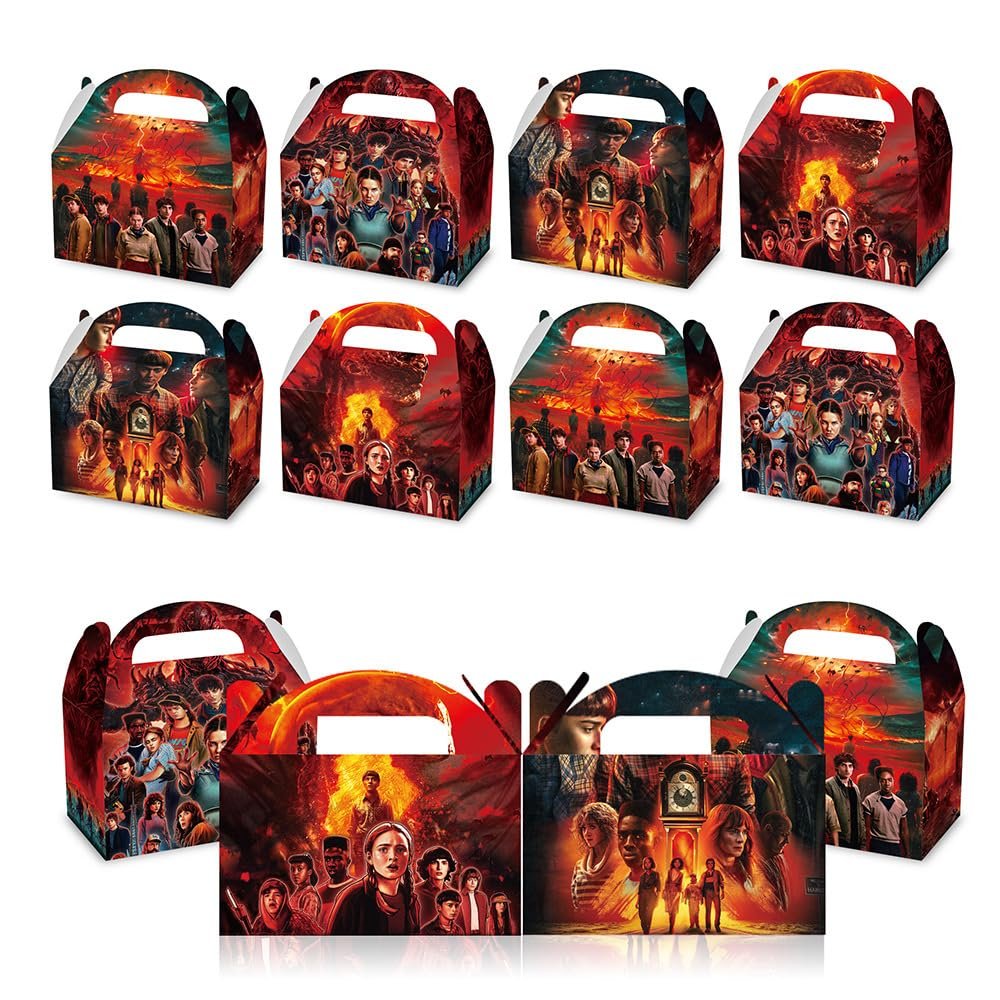 12 Pcs TV Series Theme Party Gift Boxes, Thriller Style Gift Boxes for Presents, Ideal for Birthday Parties, Themed Celebrations, Halloween Events, and Other Occasions