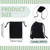 Boutigem 20Pcs Velvet Drawstring Pouches Black Rectangle Jewelry Pouches 90x70mm Small Velvet Gift Bags with Drawstring Candy Gift Bags for Wedding Favors Festival Party Jewelry Storage view 2