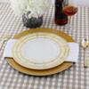 ARTIBETTER 10pcs White Plastic Decorative Serving Plates with Gold Lace Rim 7.5 Inch Disposable Dinner Plates for Party Barbecue Cake Meals view 4