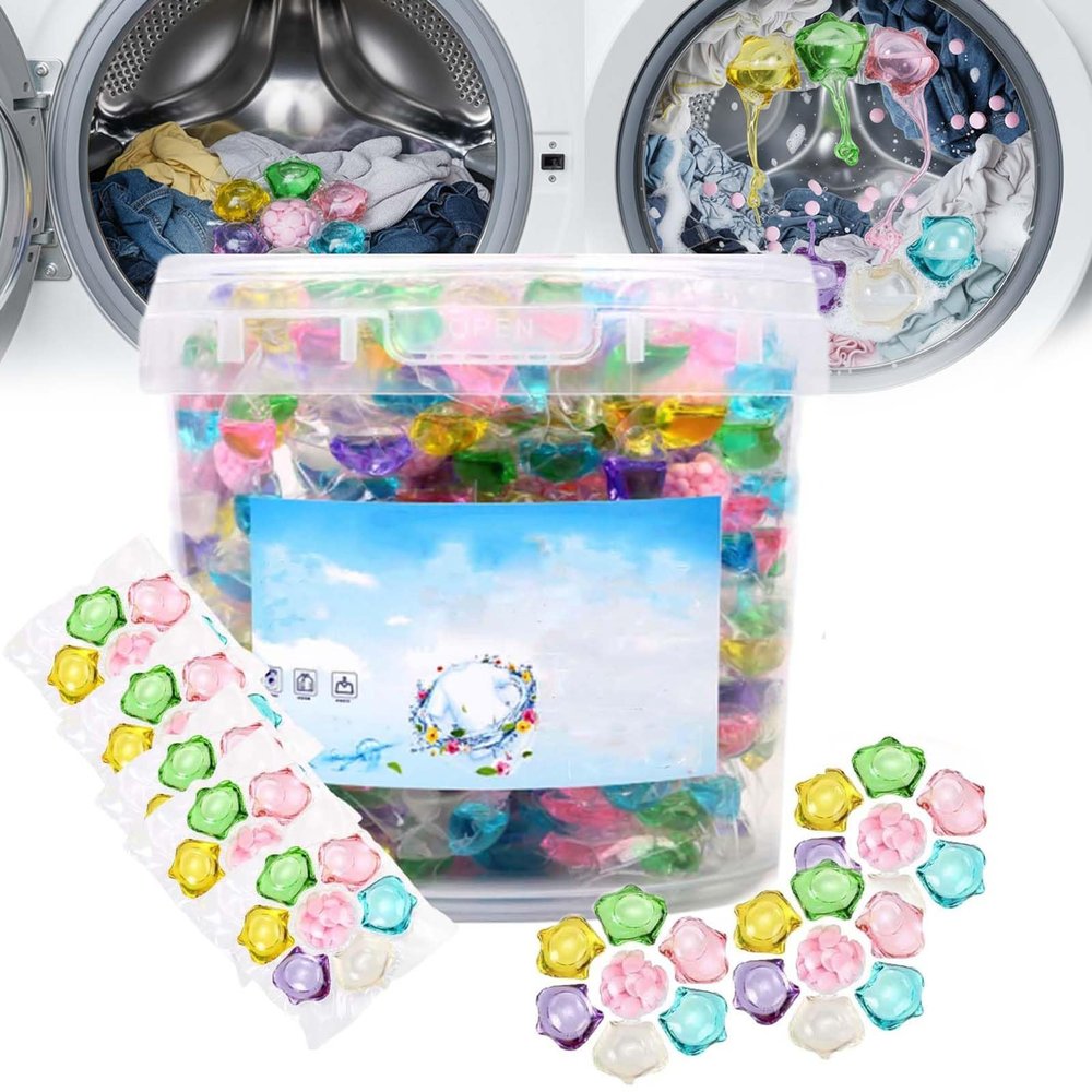 100PC 7 in 1 Laundry Detergent Pods Pre-Measured Capsules for All Fabrics, Deep Cleaning Laundry Detergent Capsules, Fast-Dissolving Washing Pods, Long-Lasting Fresh Scent
