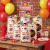 Haooryx Two the Rescue Party Bags - 50Pcs Firefighter 2nd Birthday Plastic Gift Bag Red Yellow Fire Truck Gift Warp Goodie Candy Treat Bags with Handle for Kids Two Years Old Birthday Party Supplies view 4