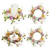 Easter Candle Rings with Speckled Eggs, 4 Pack 10.6" Mini Wreaths for Kitchen Cabinets | Spring Artificial Flower Pillar Candle Holder, Table Centerpiece & Window Decor (Multi) view 1
