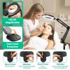 15X Real Glass Magnifying Lamp, 3-in-1 LED Desk Lamp with Base Clamp & Floor Stand, 5 Color Modes Stepless Dimmable, Adjustable Swing Arm, for Mom Sewing Reading Repair view 2