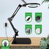 15X Real Glass Magnifying Lamp, 3-in-1 LED Desk Lamp with Base Clamp & Floor Stand, 5 Color Modes Stepless Dimmable, Adjustable Swing Arm, for Mom Sewing Reading Repair view 4